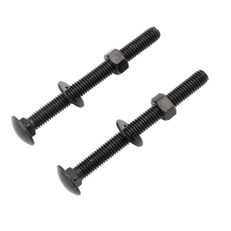 SCXCLY 6 Sets Carriage Bolts Screws, (3/8-16 x 4) Round Head, Square Neck, with (Hex Nuts & Flat Washers), 304 Stainless Steel, Galvanizing (Black) - Image 1